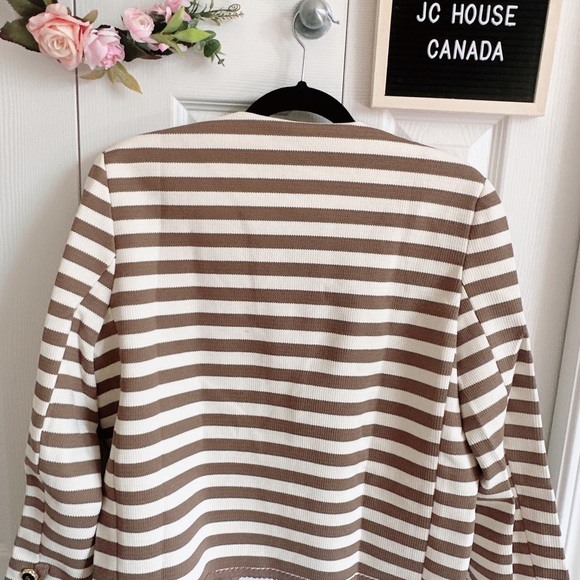 NWT brown and white stripes jacket - Picture 6 of 8